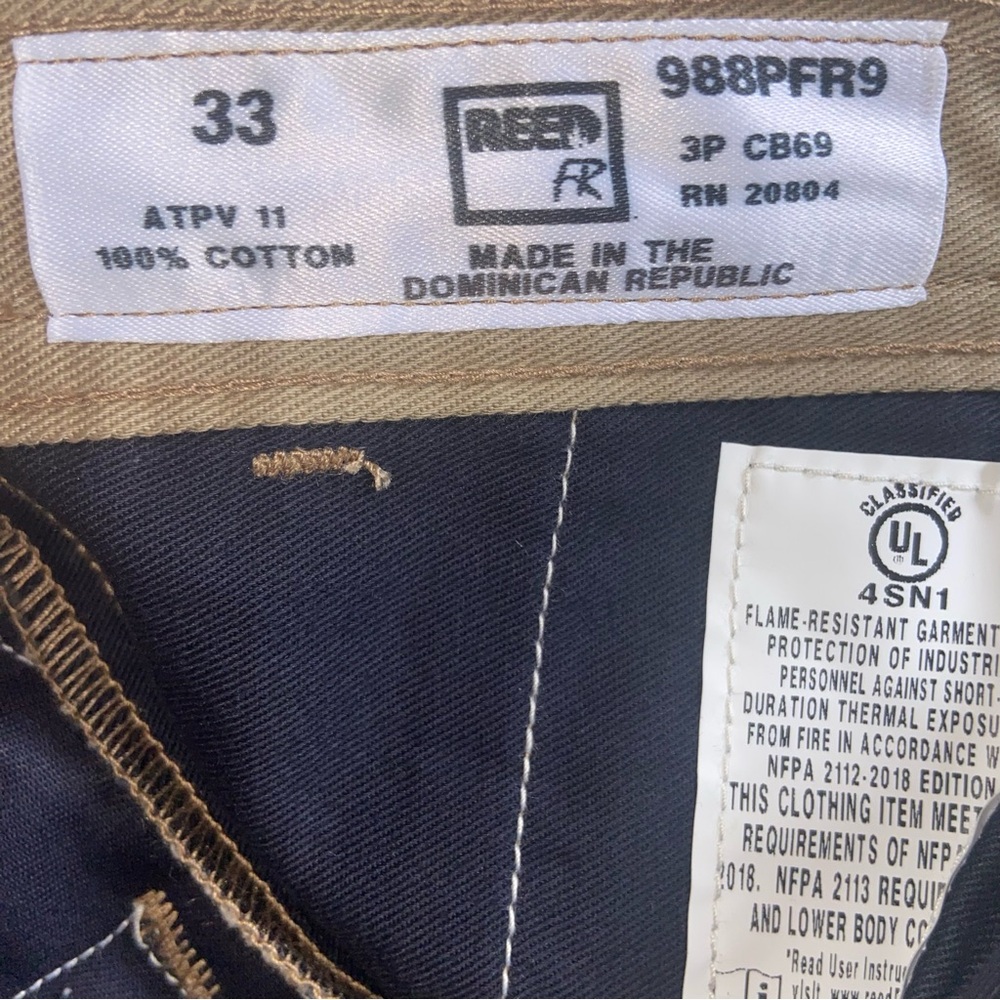 Reed Pants Mens 33X32.5 Flame Resistant  FR Firefighter Work Uniform CAT 2 2112 - Picture 7 of 16